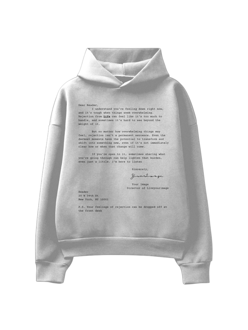 “Rejection” Hoodie Grey